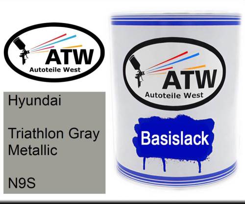 Hyundai, Triathlon Gray Metallic, N9S: 1L Lackdose, von ATW Autoteile West.